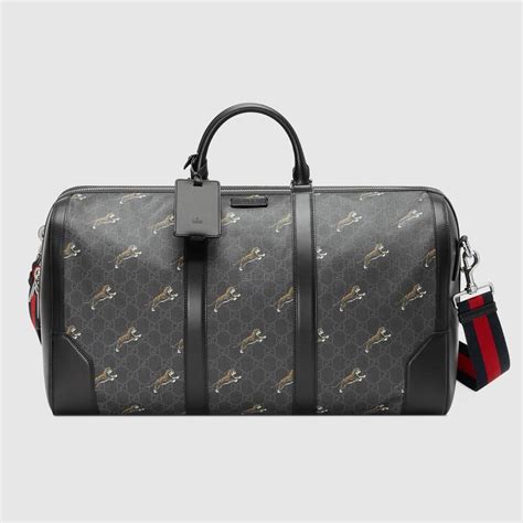 gucci bestiary carry-on duffle with tigers|Men's Designer Duffle Bags .